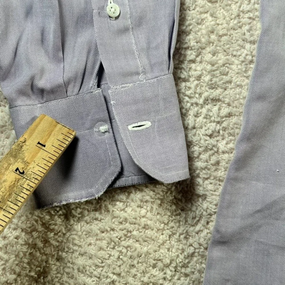 Isaia Napoli Mens Button Dress Shirt LS Light Purple Lavender Size 16 41 Large - Picture 4 of 13